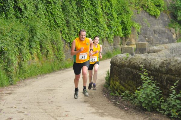 Phil Howson and Lizzy Scott put the hammer down towards the finish line.