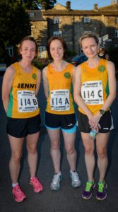 2nd placed ladies; Jennifer Rich, Hannah Helmore and Kate Wilkinson