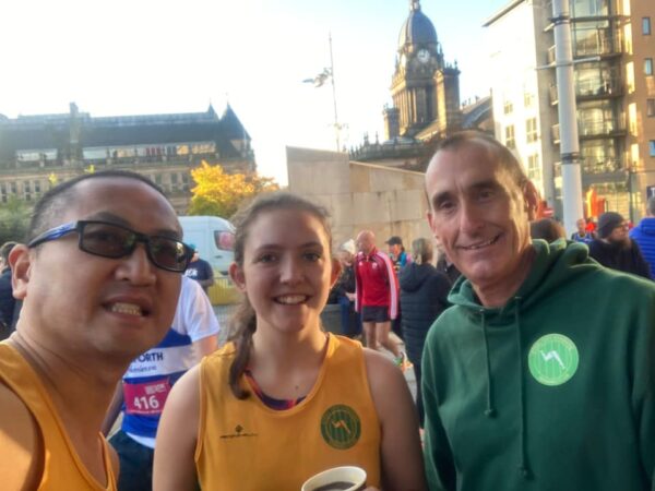 Three members of Steel City Striders before the race