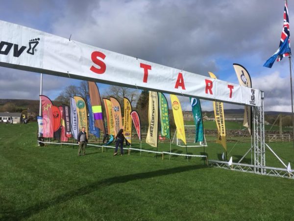 Striders' flag flying proudly st the start line